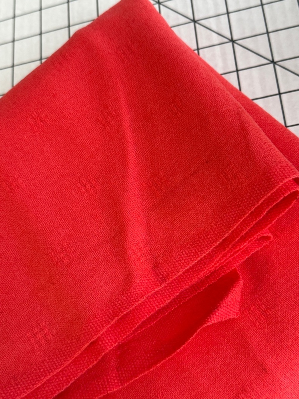 Vintage Coral Wool Fabric 1.5 Yards Textured Wool Blend 56” Wide Retro Sewing